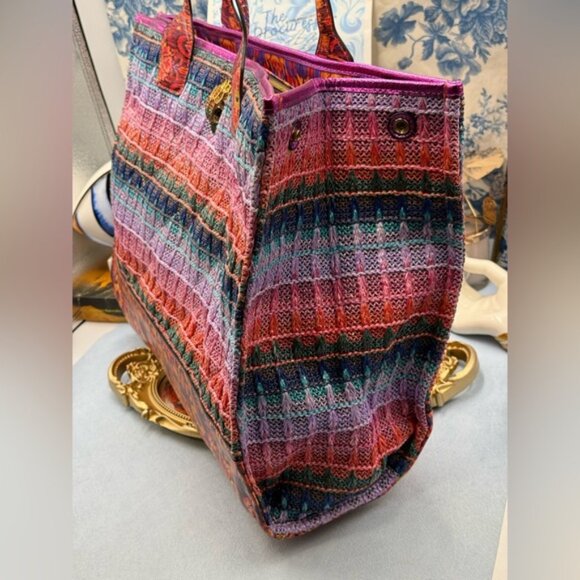 🆕 KURT GEIGER LONDONN 🧿 X MATTHEW WILLIAMSON Large Square Woven Shopper Tote - Picture 5 of 14
